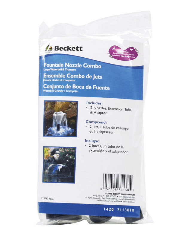 Beckett Plastic Combo Waterbell and Trumpet Nozzle 5/8 in. W