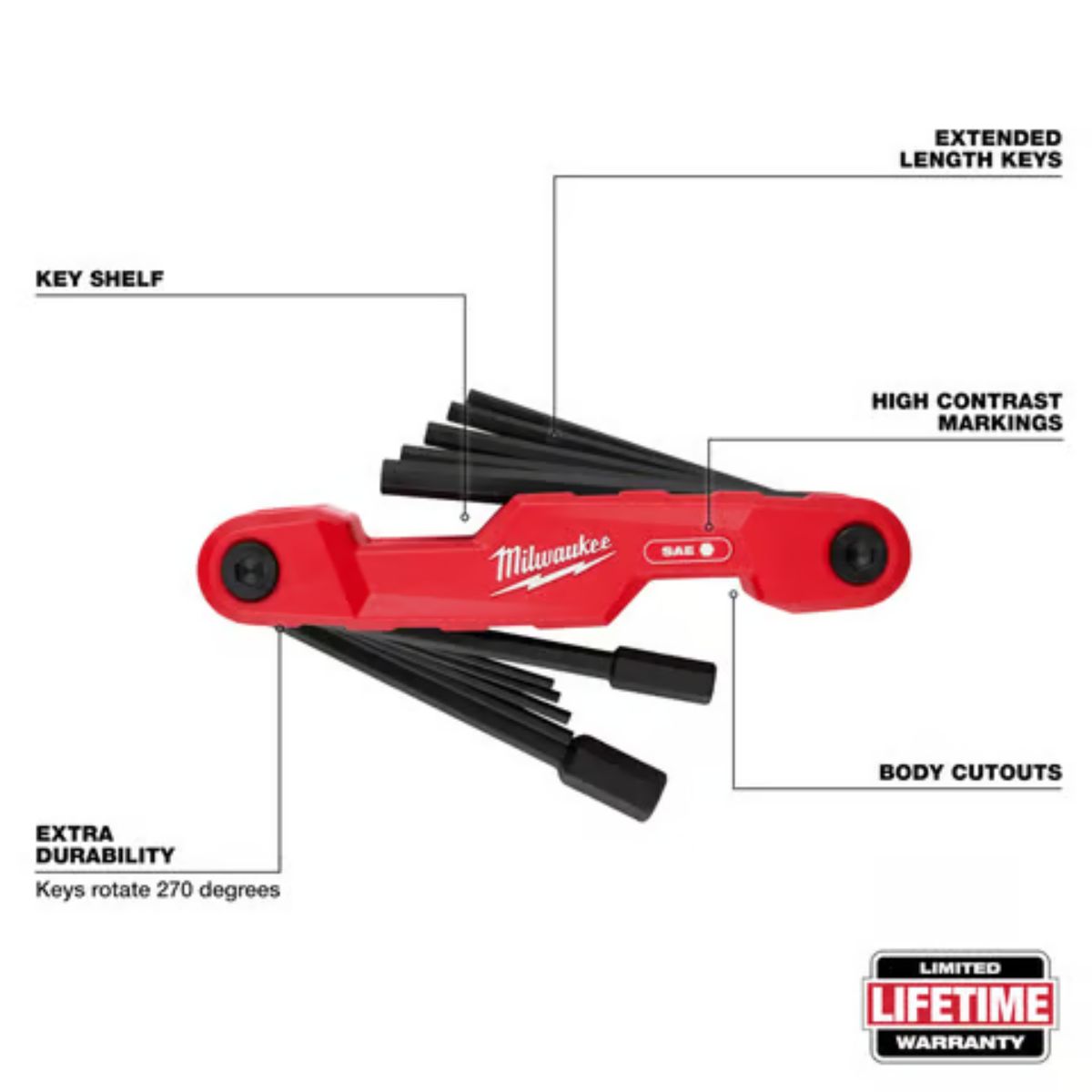 Milwaukee SAE Fold-Up Hex Key Set 1 Piece