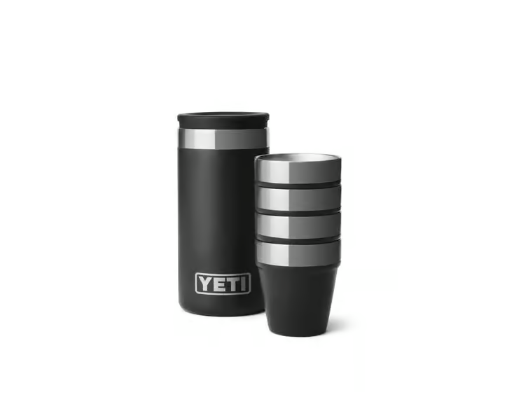 YETI 1.7 oz Black Stainless Steel Packable Shot Glass Set
