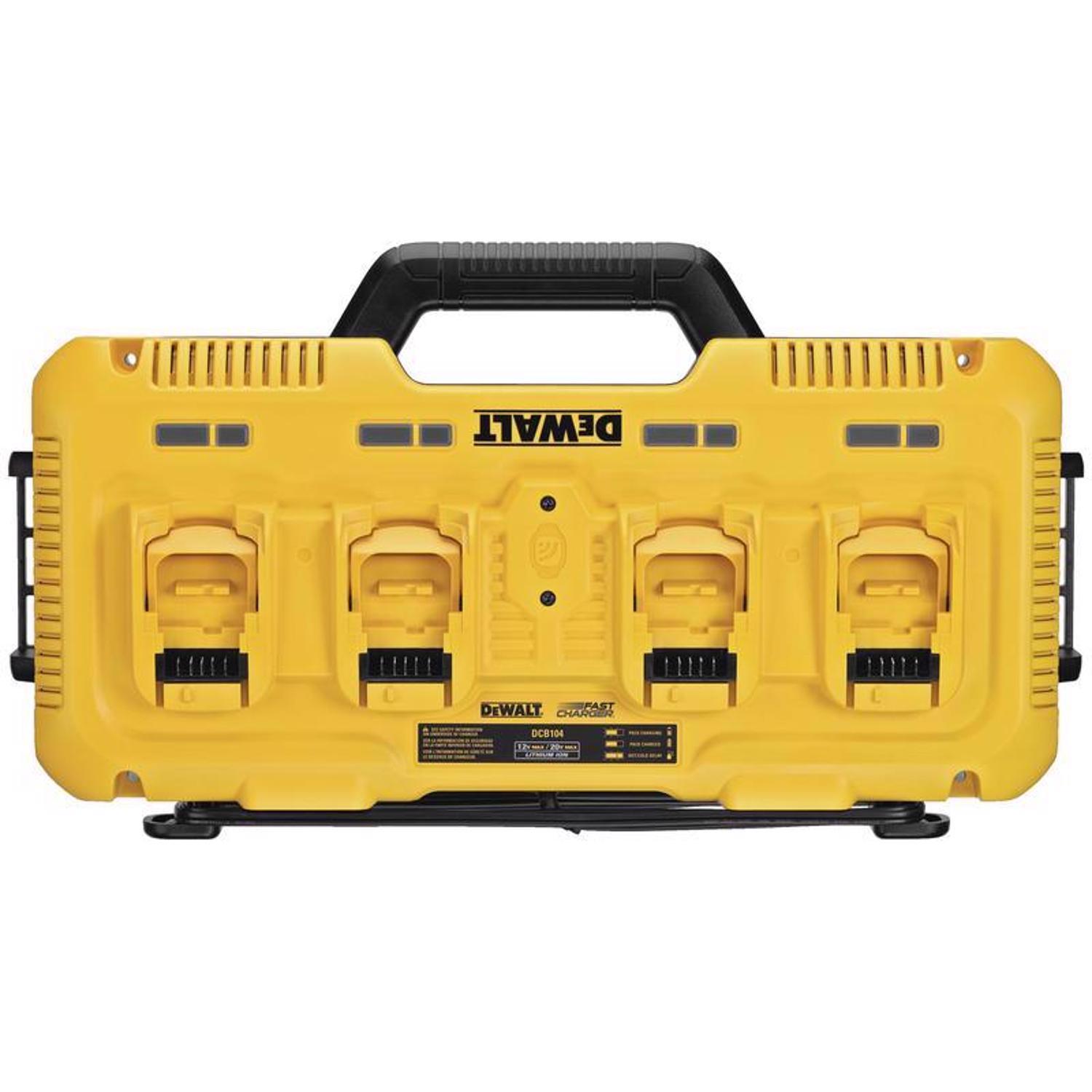 DeWalt 20V MAX DCB104 20 V Lithium-Ion 4-Port Fast Charger 1 pc