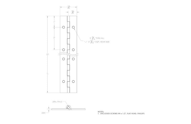 Ace 1-1/2 in. W X 12 in. L Bright Brass Steel Continuous Hinge 1 pk