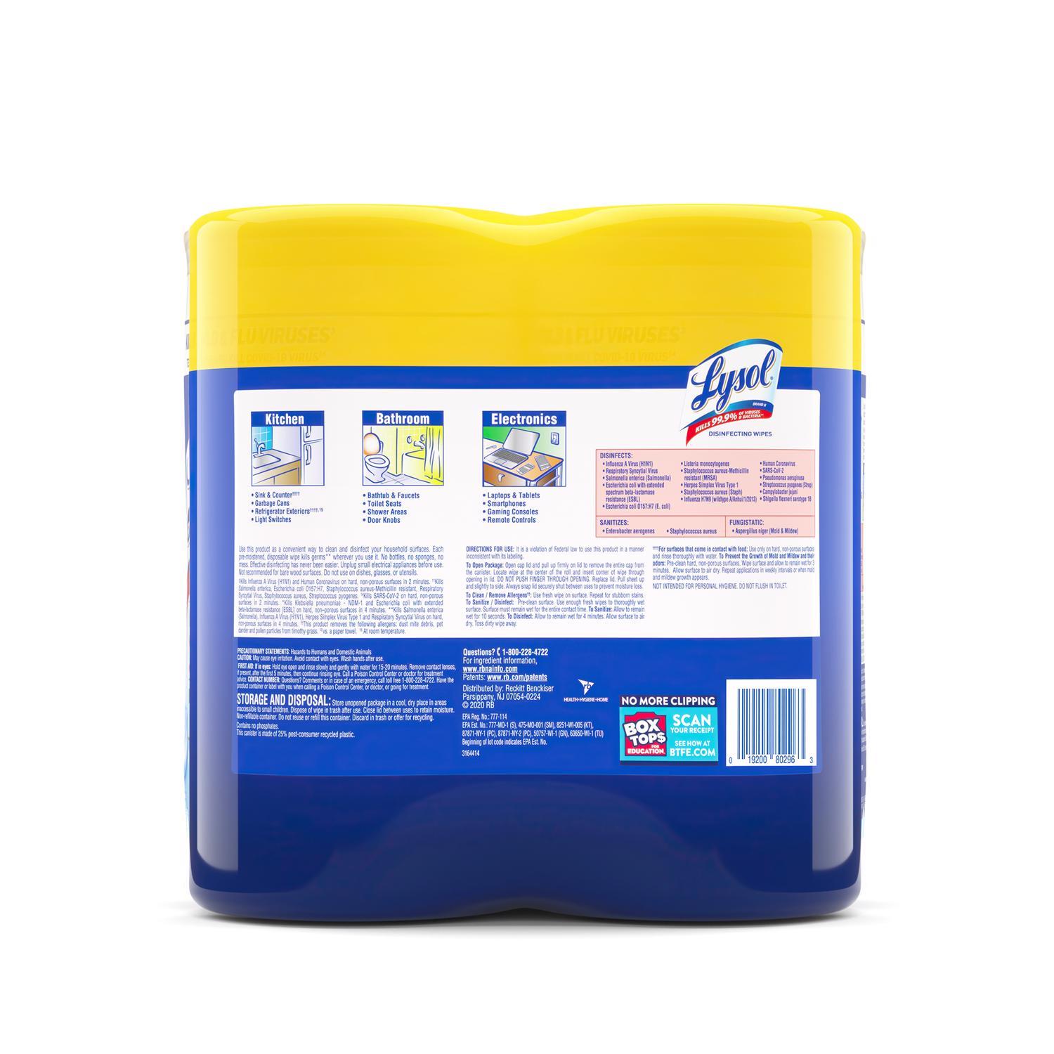Lysol Lemon & Lime Blossom Scent Disinfecting Wipes 160 ct 2 pk