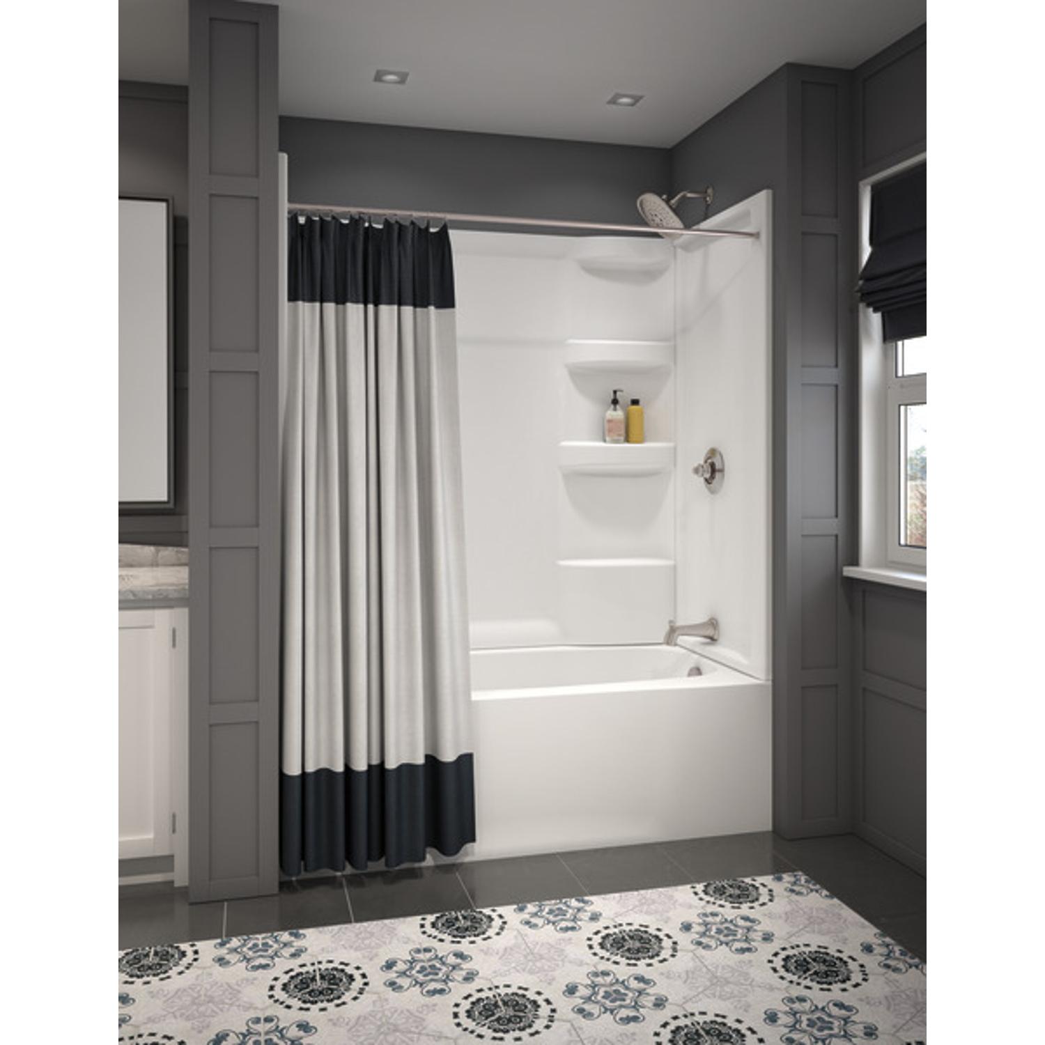 Delta Hycroft 60 in. H X 32 in. W X 60 in. L White Bathtub Surround