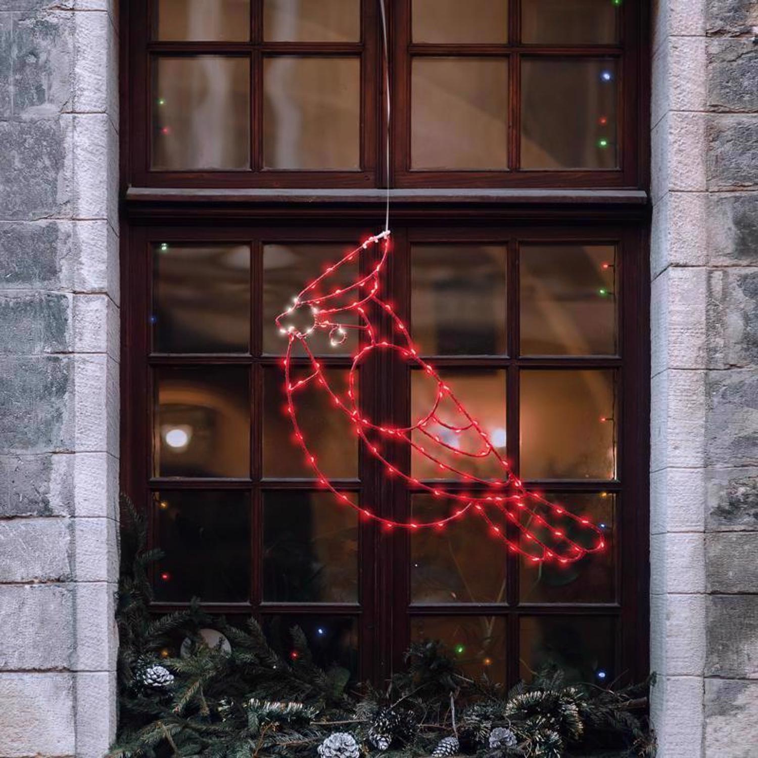 Celebrations LED Red Cardinal Silhouette 15 in. Hanging Decor