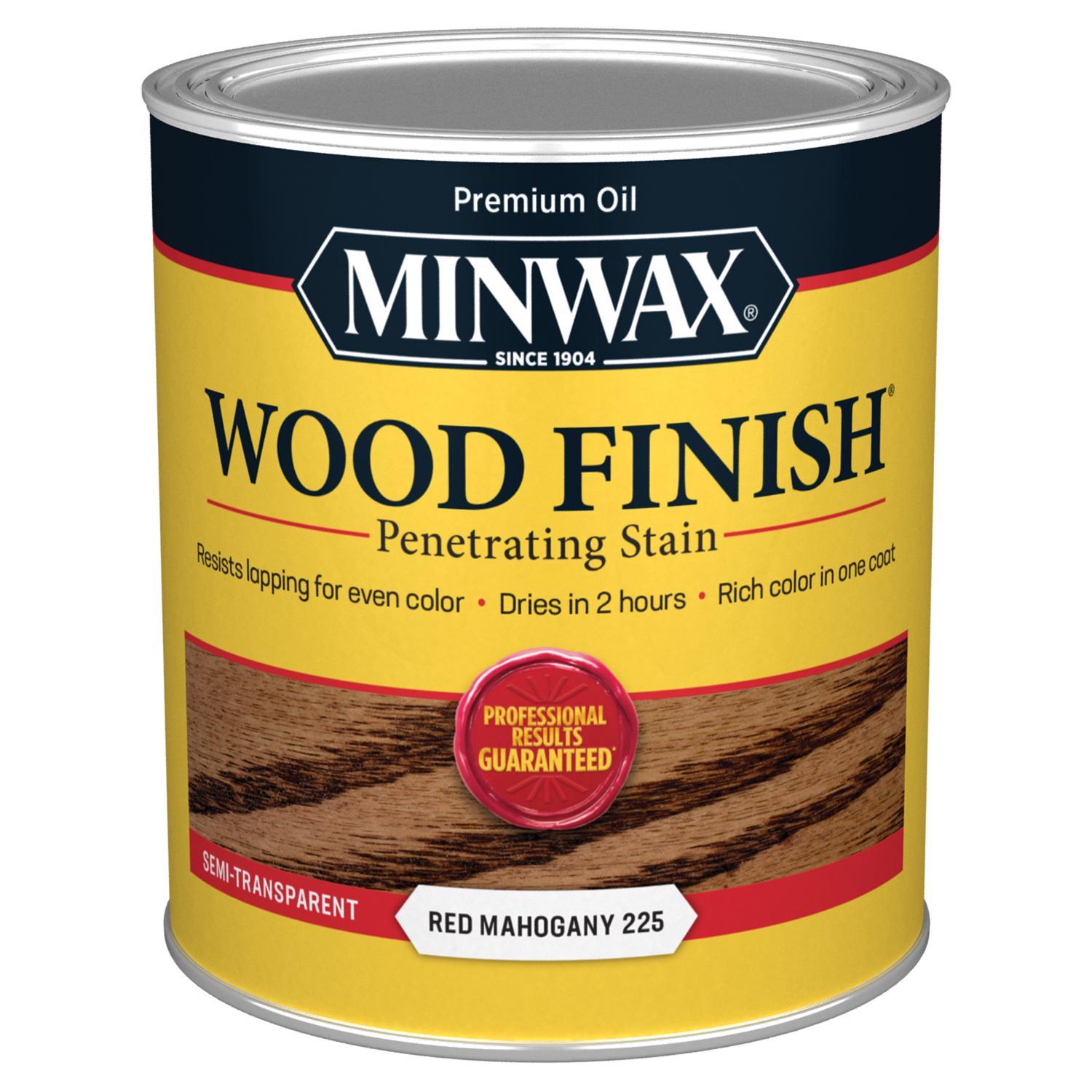 Minwax Wood Finish Semi-Transparent Red Mahogany Oil-Based Penetrating Wood Stain 1 qt