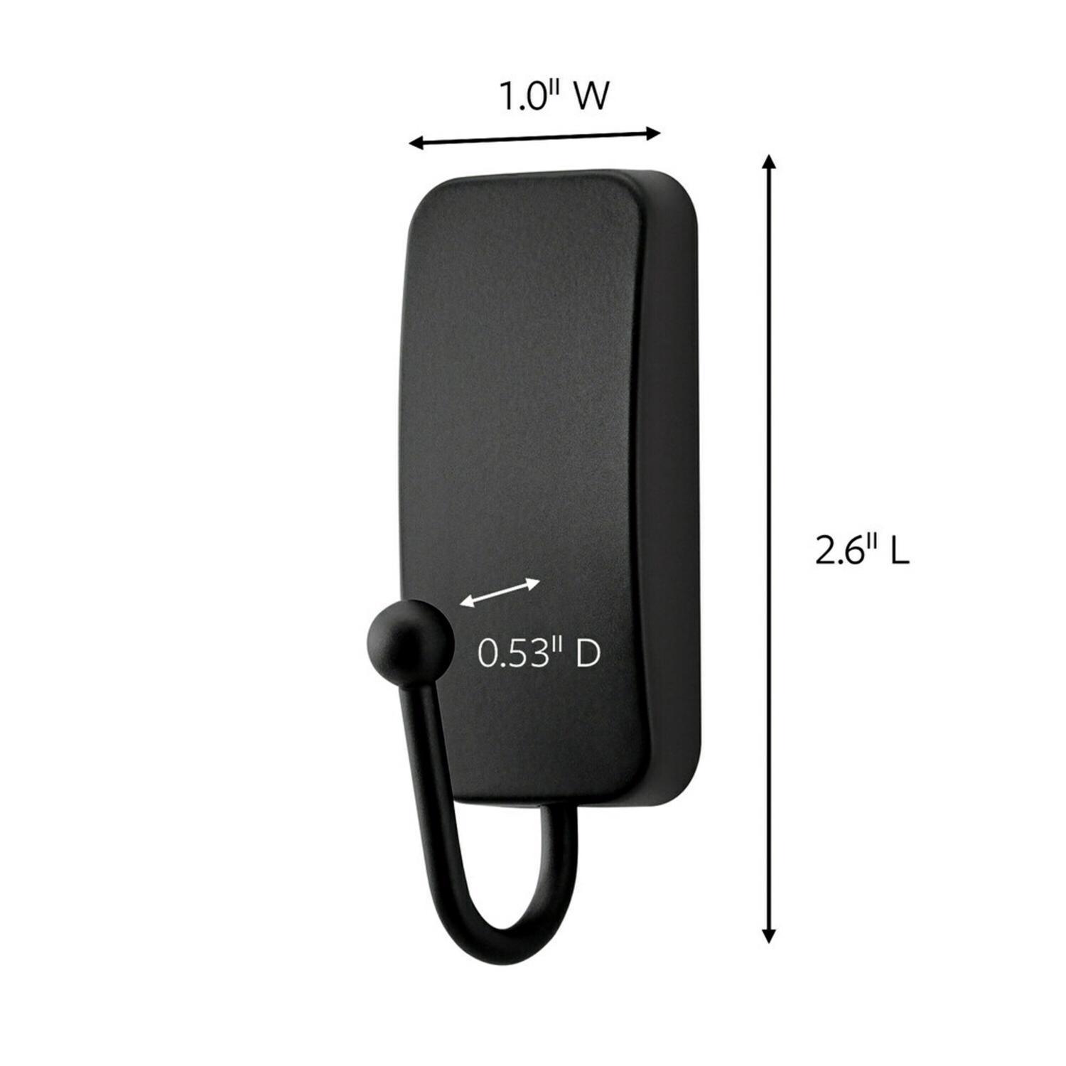 3M Command Small Plastic Hook 1 in. L 2 pk