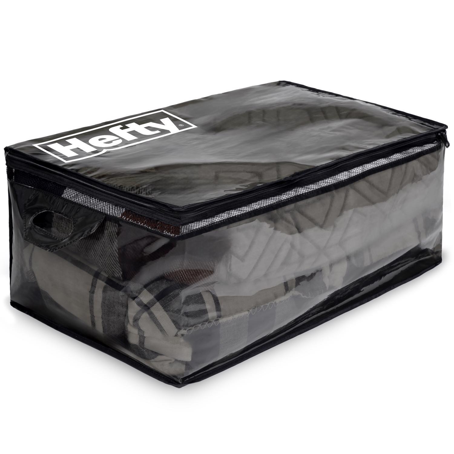 Hefty Black/Clear Flexible Tote w/Handle 26 in. H X 12 in. W X 16 in. D Stackable