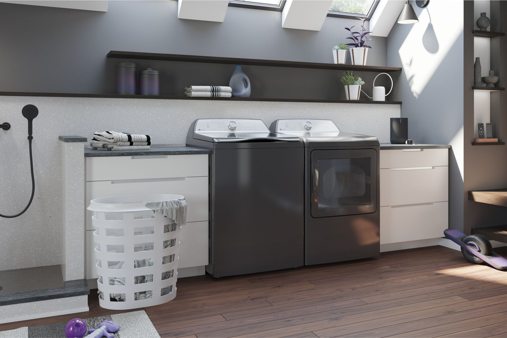 GE Profile ENERGY STAR 7.4 cu. ft. Capacity aluminized alloy drum Electric Dryer with Sanitize Cycle and Sensor Dry