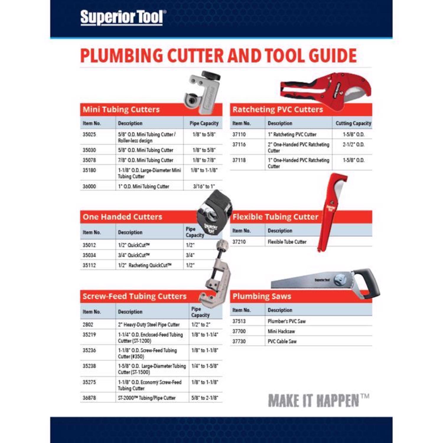 Superior Tool 2-1/2 in. Ratcheting Pipe Cutter 10 in. L Black/Red 1 pc
