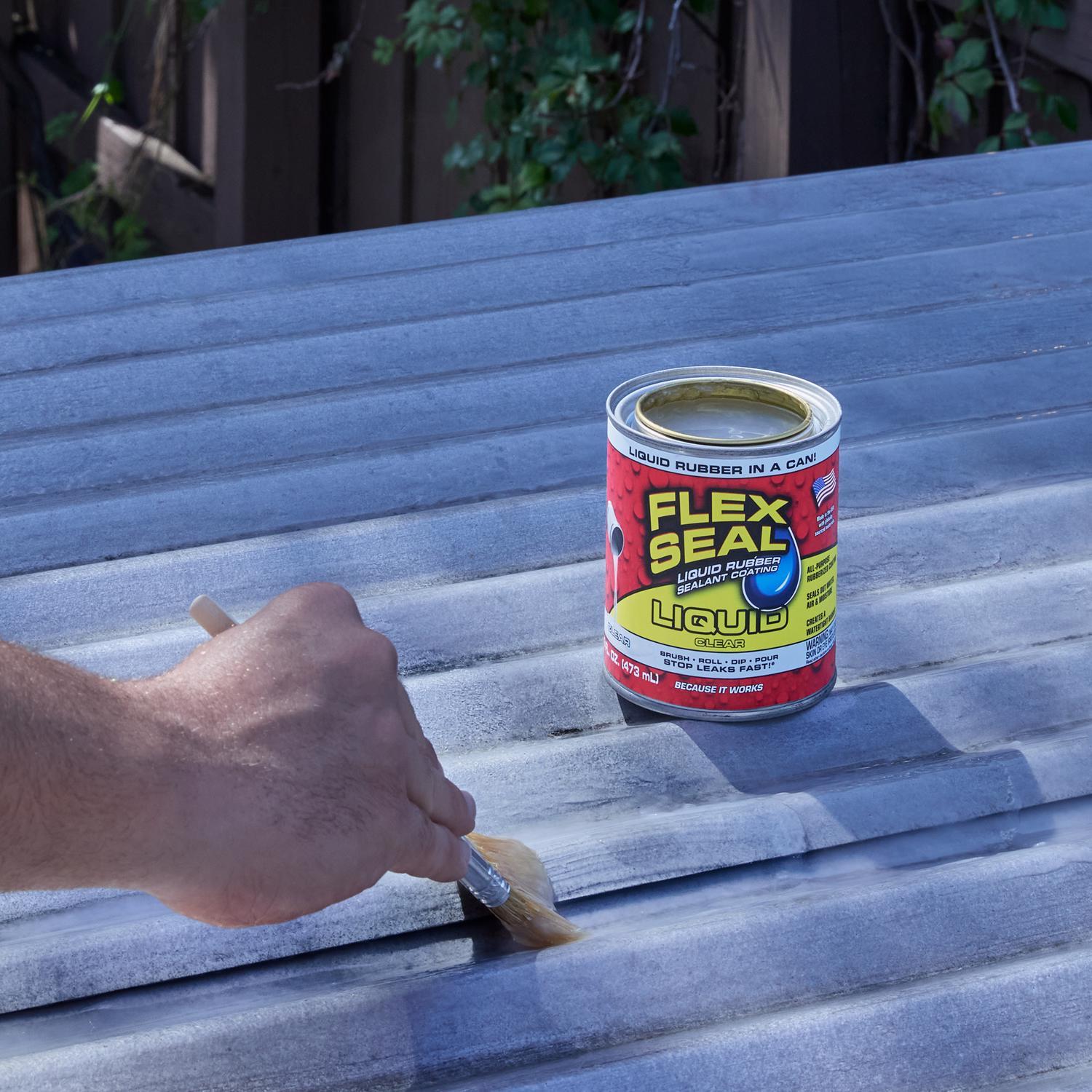 Flex Seal Family of Products Flex Seal Clear Liquid Rubber Sealant Coating 16 oz