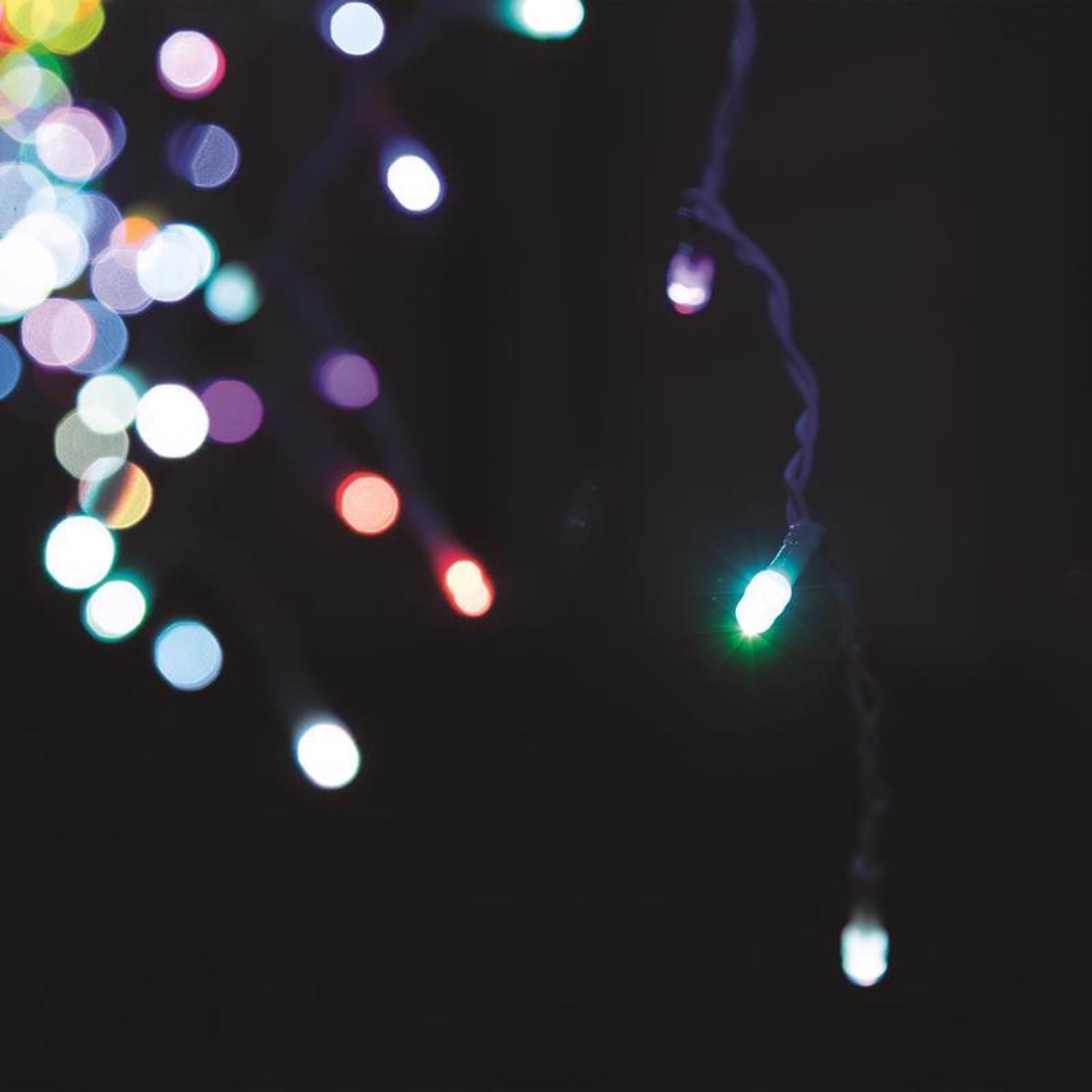 Celebrations Platinum Brilliant LED Micro/5mm RGBW 150 ct Icicle Christmas Lights 16 ft.