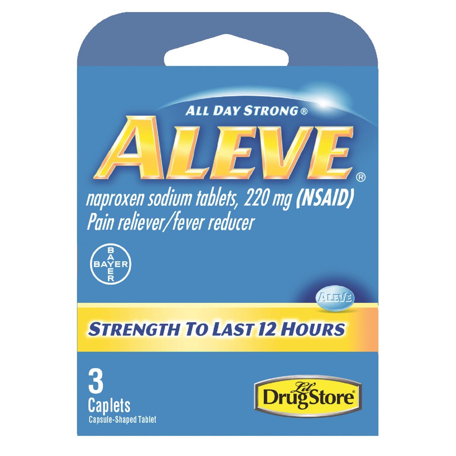 Aleve Drug Store Blue Pain Reliever/Fever Reducer 3 ct