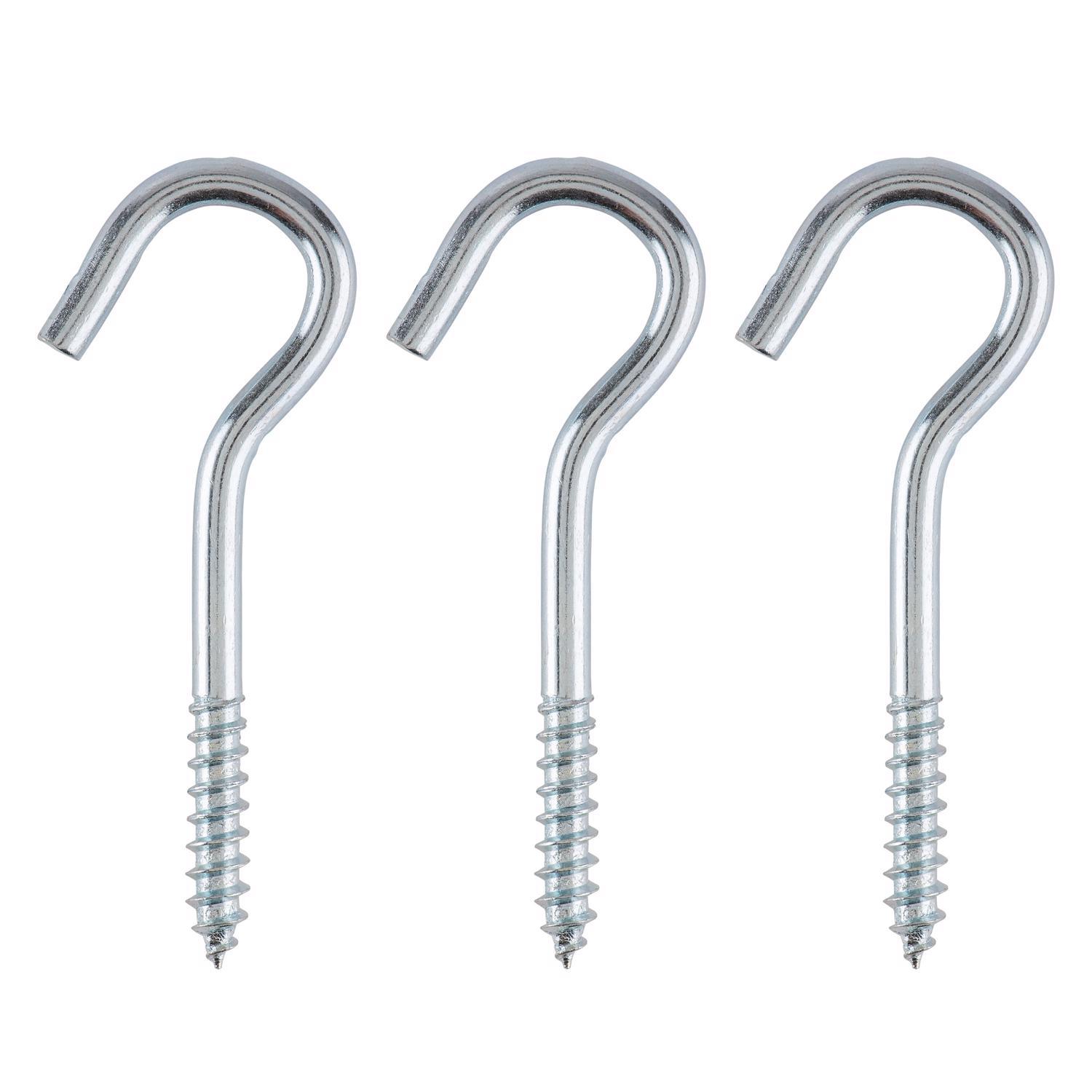 Ace Small Silver Steel 2.4375 in. L Ceiling Hook 45 lb 3 pk