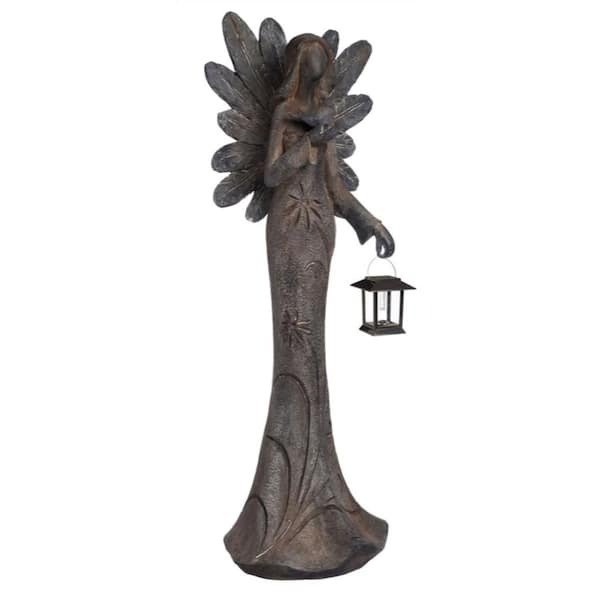 Evergreen Angel Garden Statue with Solar Lantern
