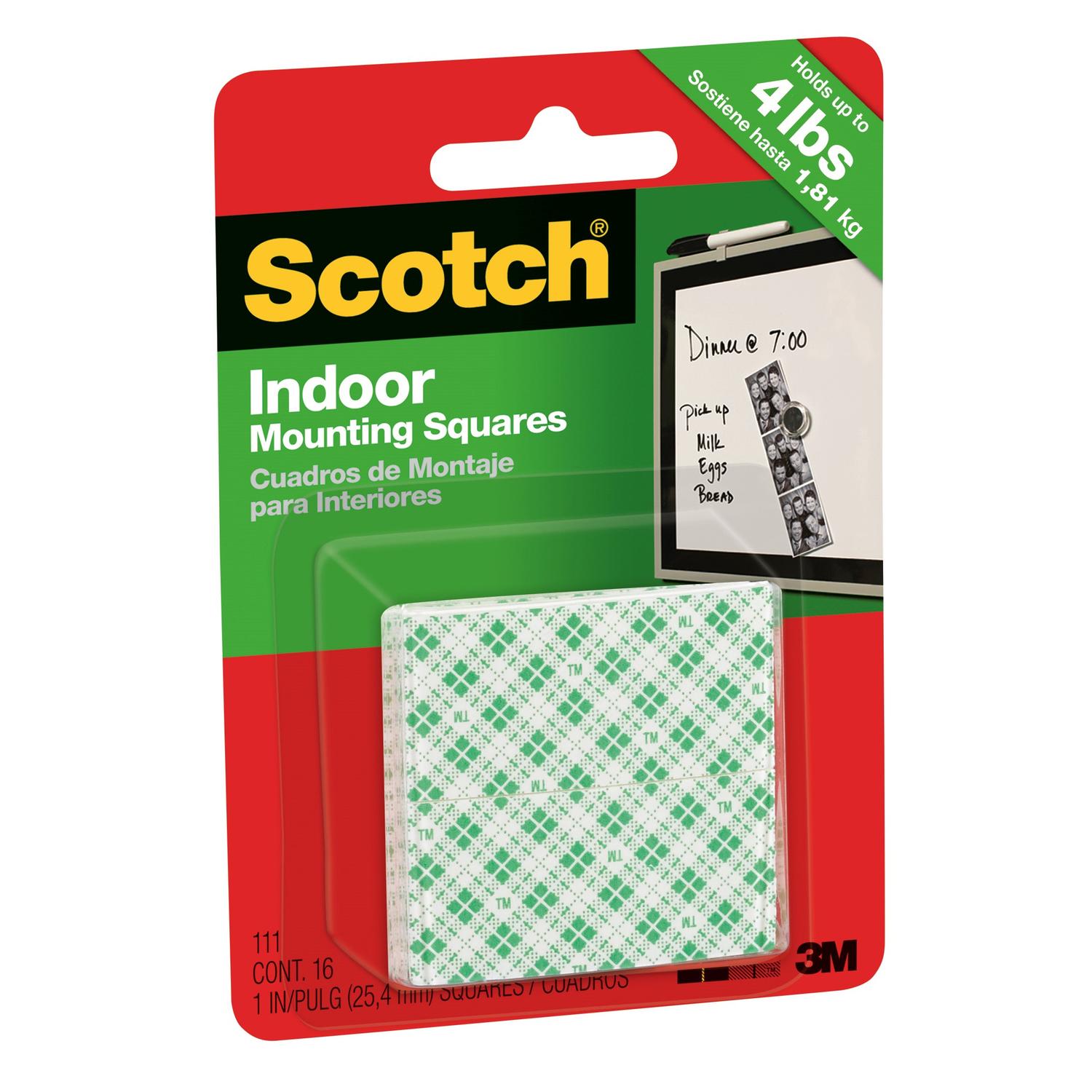 Scotch 1 in. L X 1 in. W Double-Sided Mounting Squares