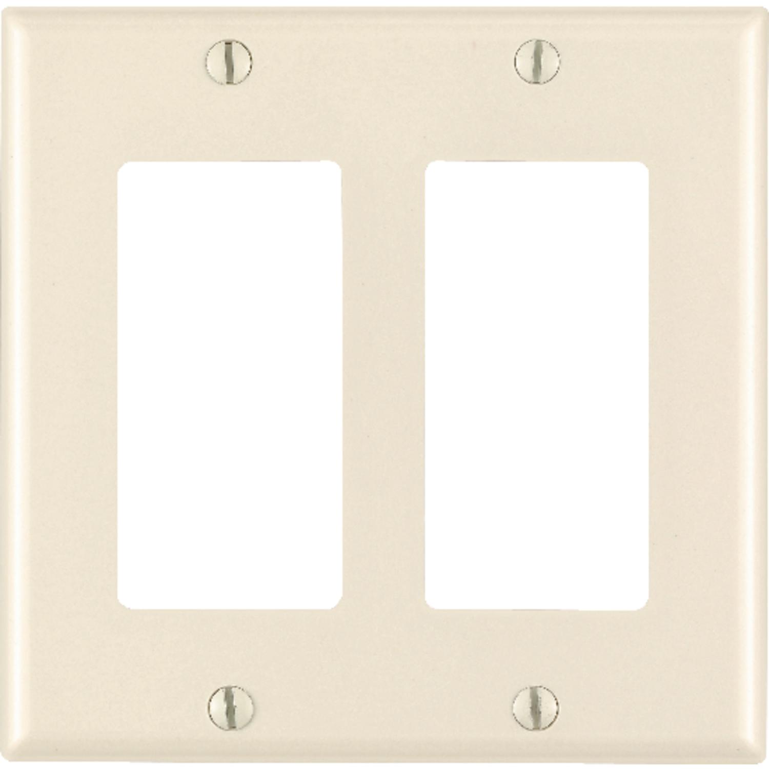Leviton Decora Light Almond 2 gang Thermoset Plastic Decorator Wall Plate 1 pk