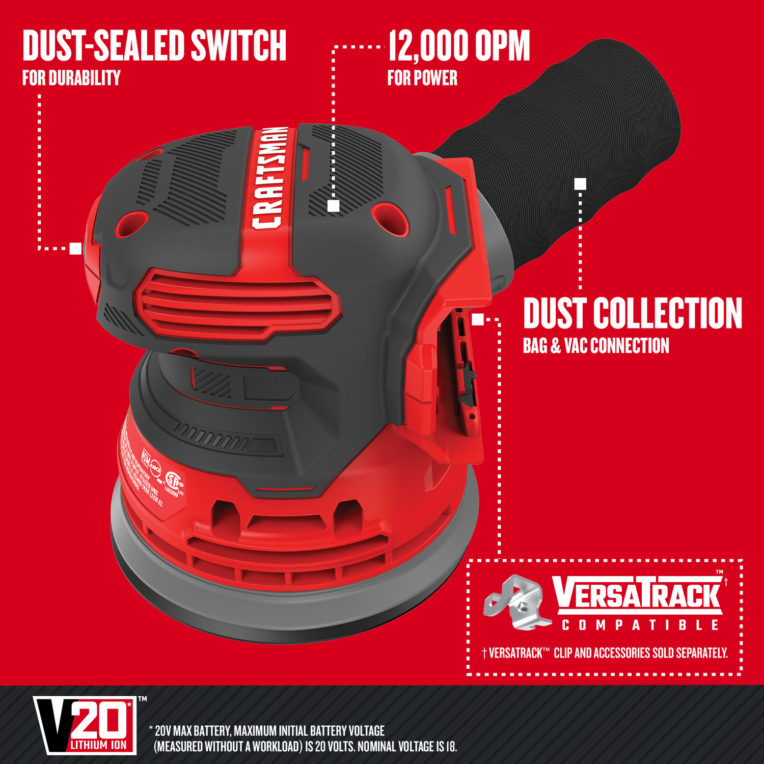 Random orbital shop sander craftsman