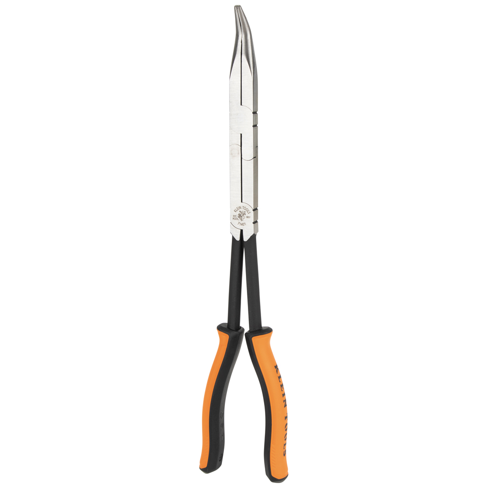 Klein Pliers, Long Reach Needle Nose Pliers, Bent Nose, 13-in.