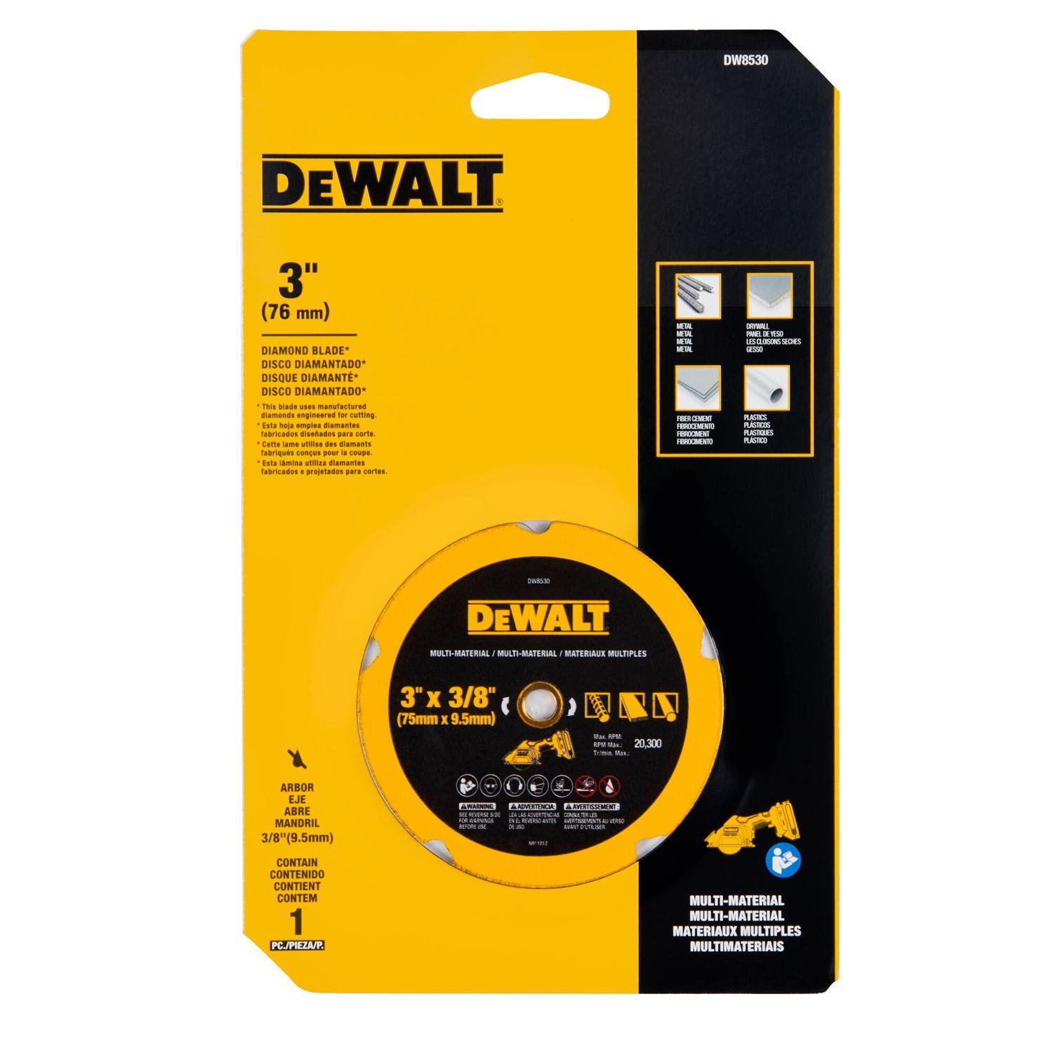 DeWalt 3 in. D X 3/8 in. Diamond Multi-Material Cut-Off Blade 1 pk