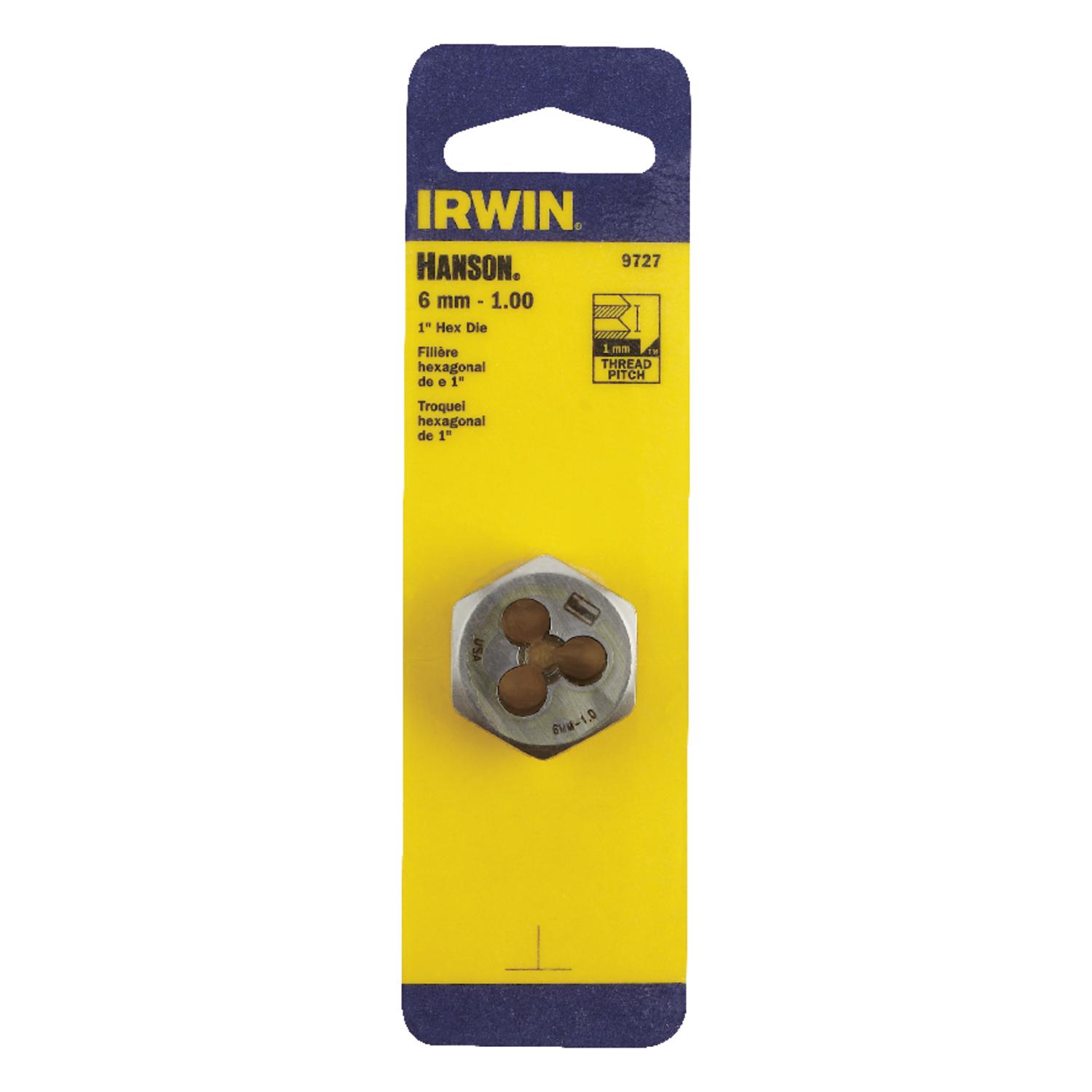 Irwin Hanson High Carbon Steel Metric Hexagon Die 6 - 1.00 mm 1 pc