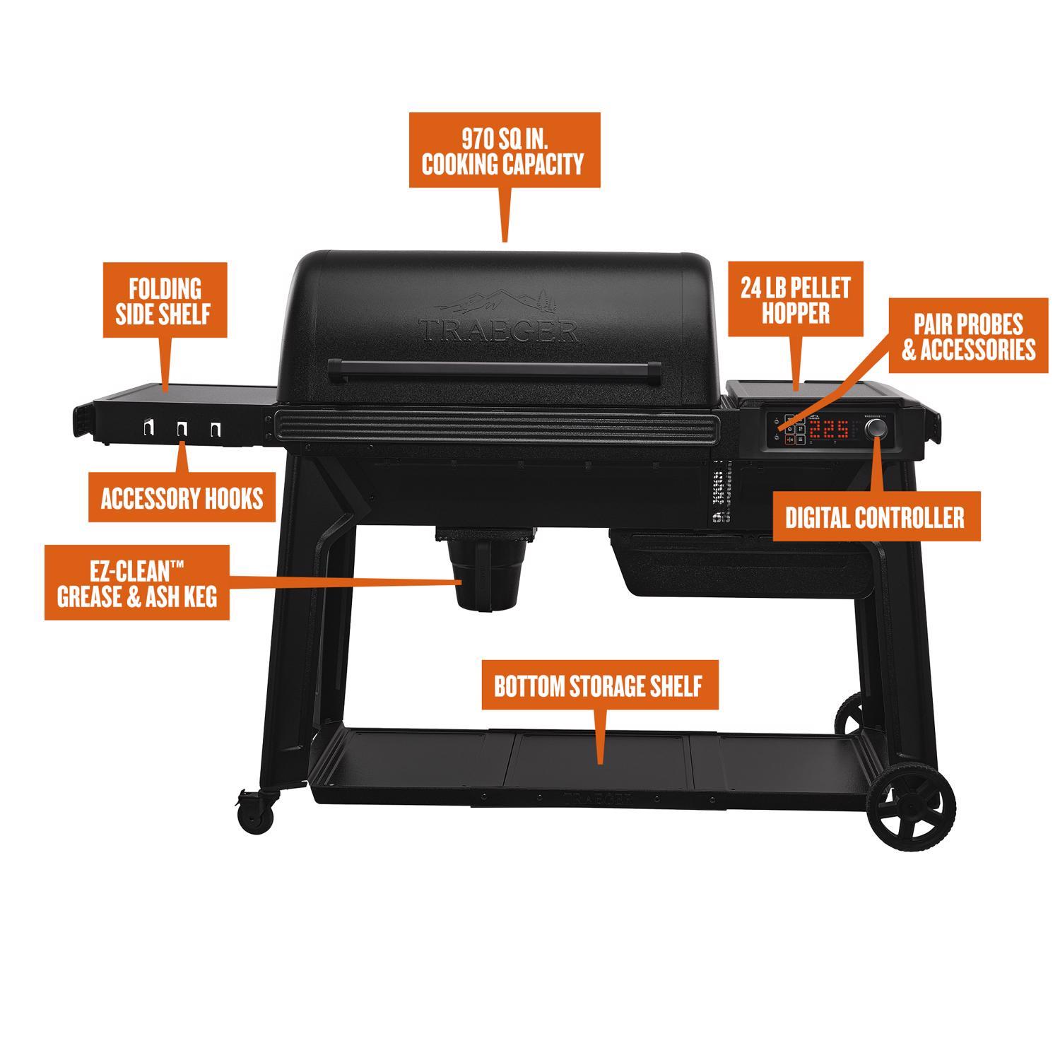 Traeger Woodridge Pro Wood Pellet WiFi Grill Black