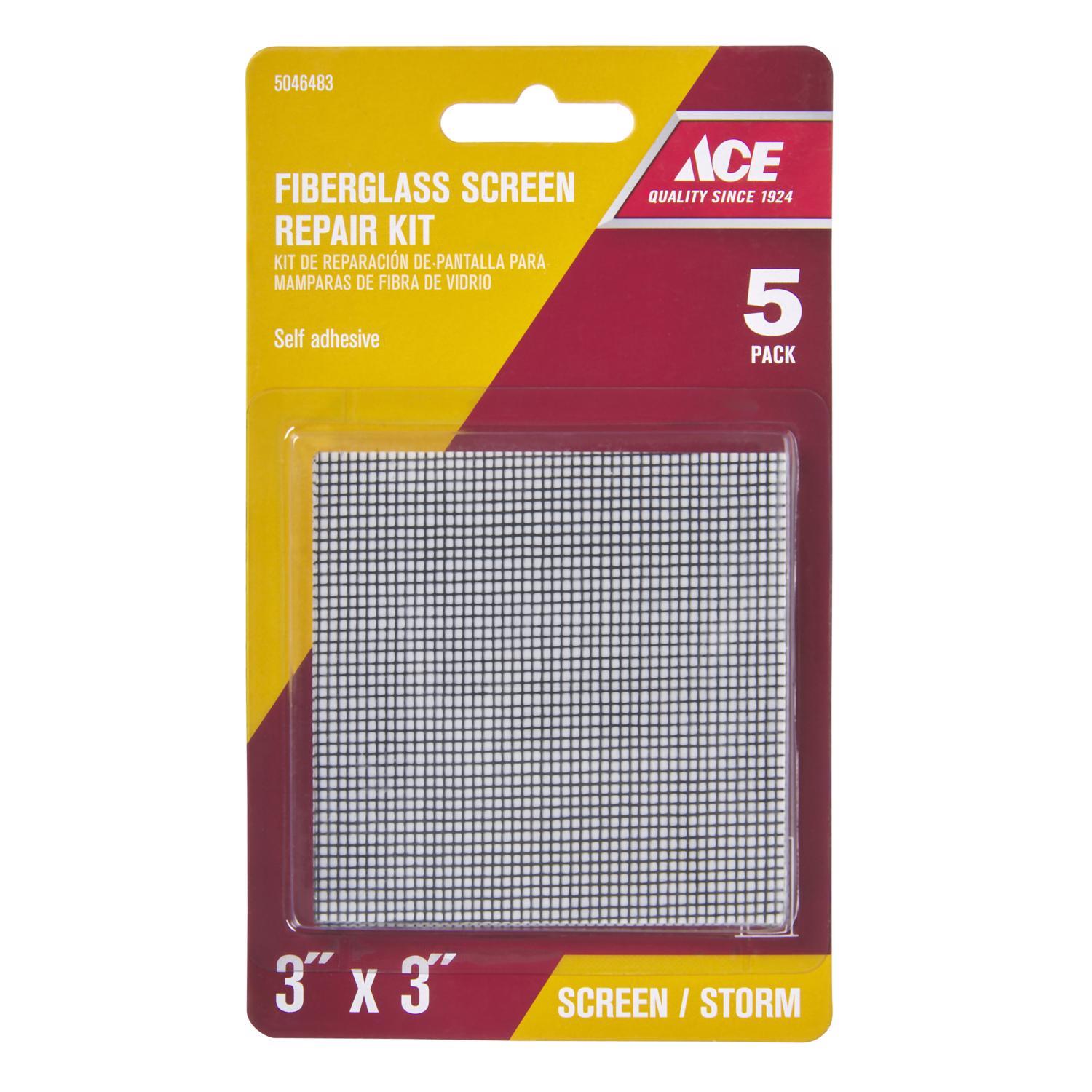 Ace Charcoal Fiberglass Screen Repair Patch 3 in. W X 3 in. L 5 pk