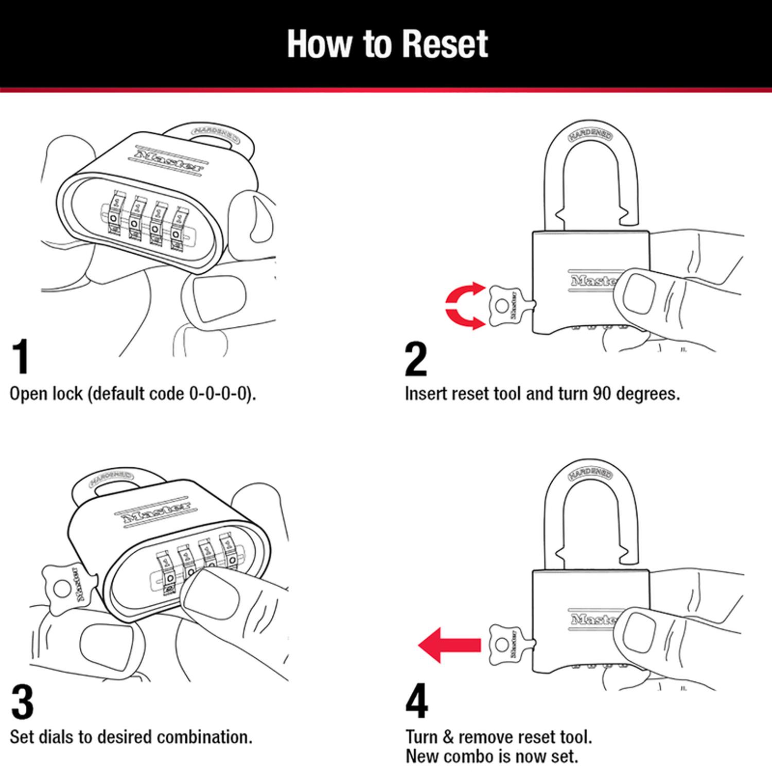 Master Lock 2-9/10 in. H X 1 in. W X 2 in. L Steel Double Locking Combination Padlock