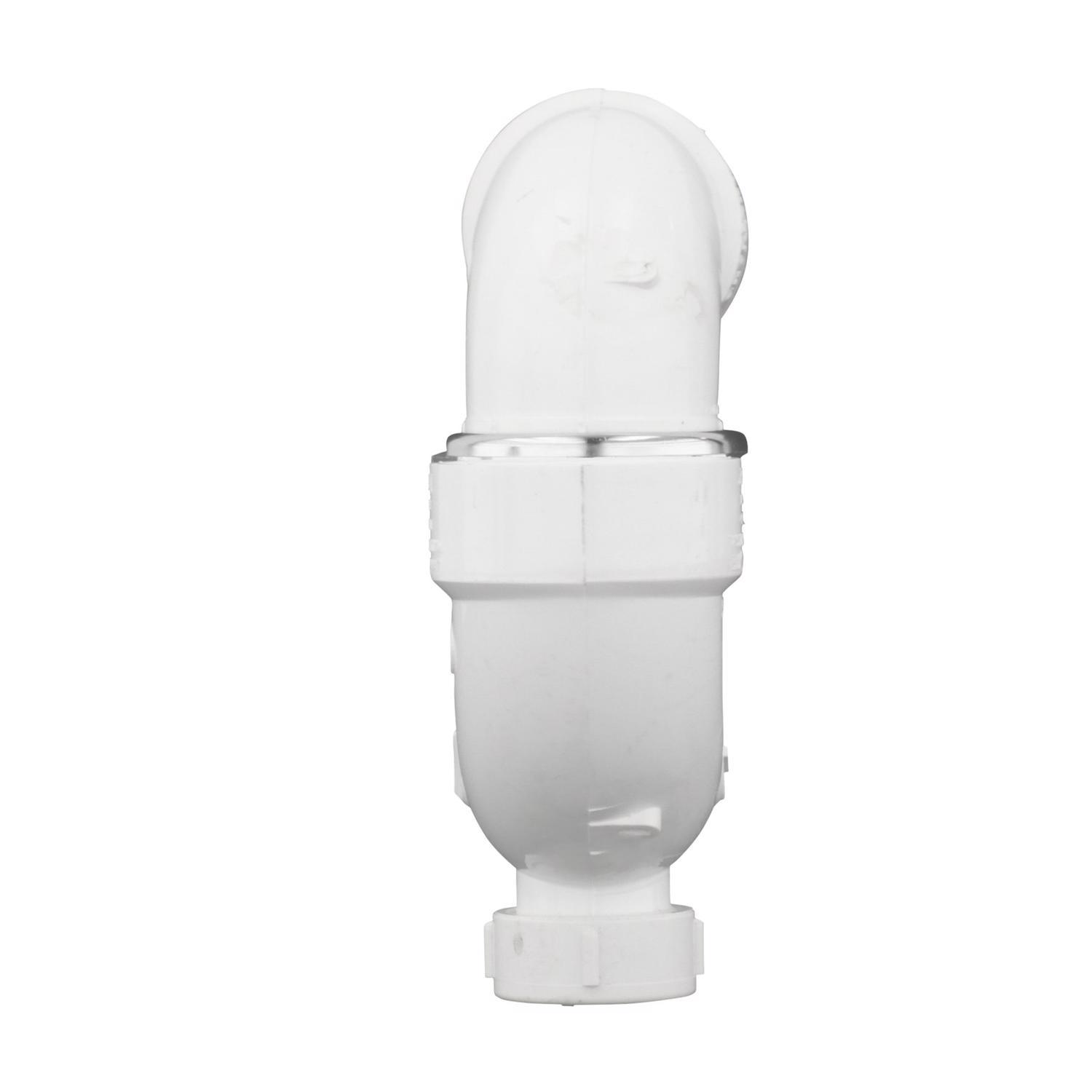 Charlotte Pipe 1-1/2 in. Hub X 1-1/2 in. D Hub PVC P-Trap with Clean Out 1 pk