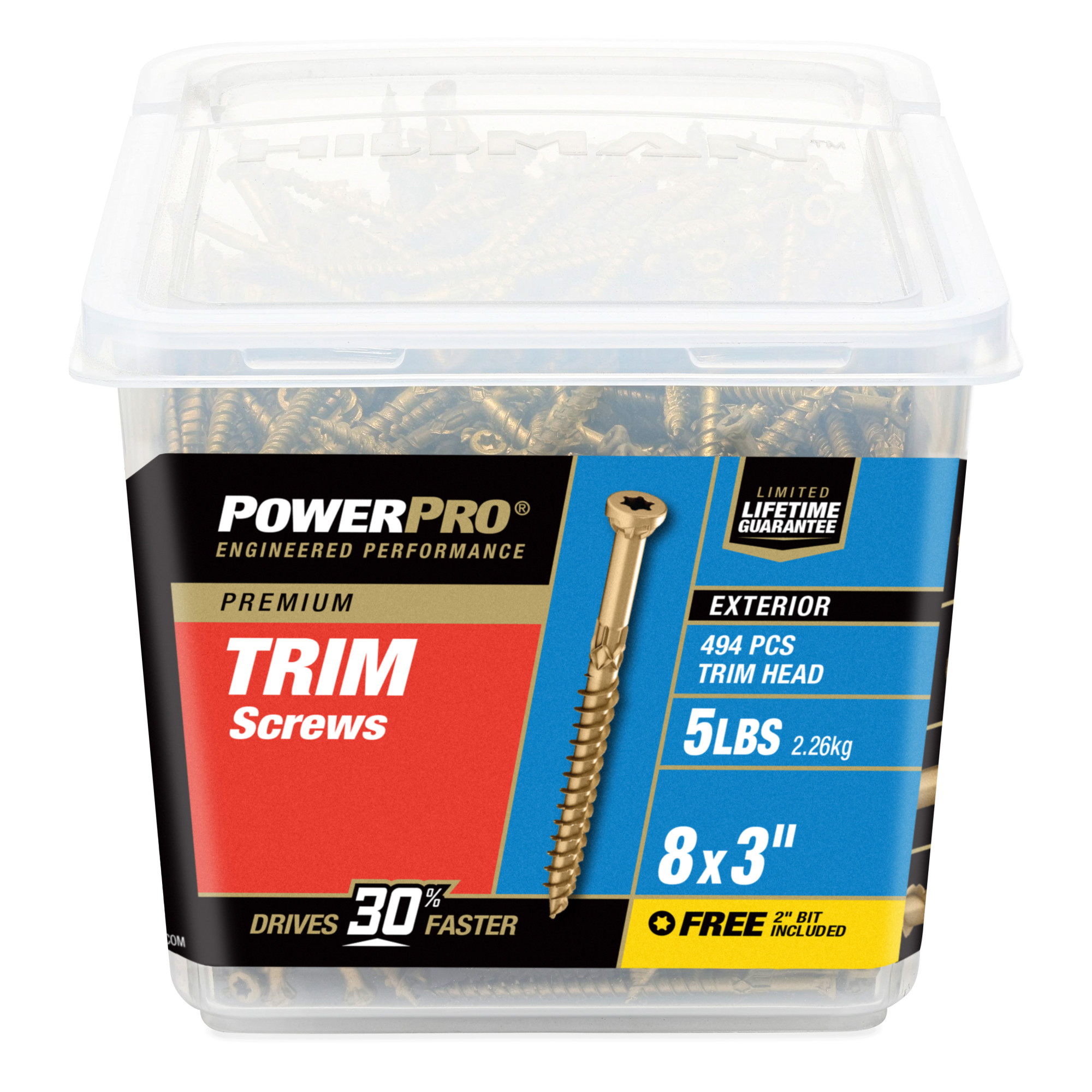 Power Pro&reg; Premium Bronze Exterior Trim Screws (#8 x 3 in.) - 494 pc