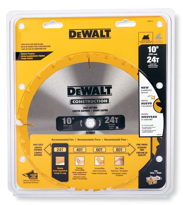 DeWalt 10 in. D X 5/8 in. Carbide Circular Saw Blade 24 teeth 1 pk