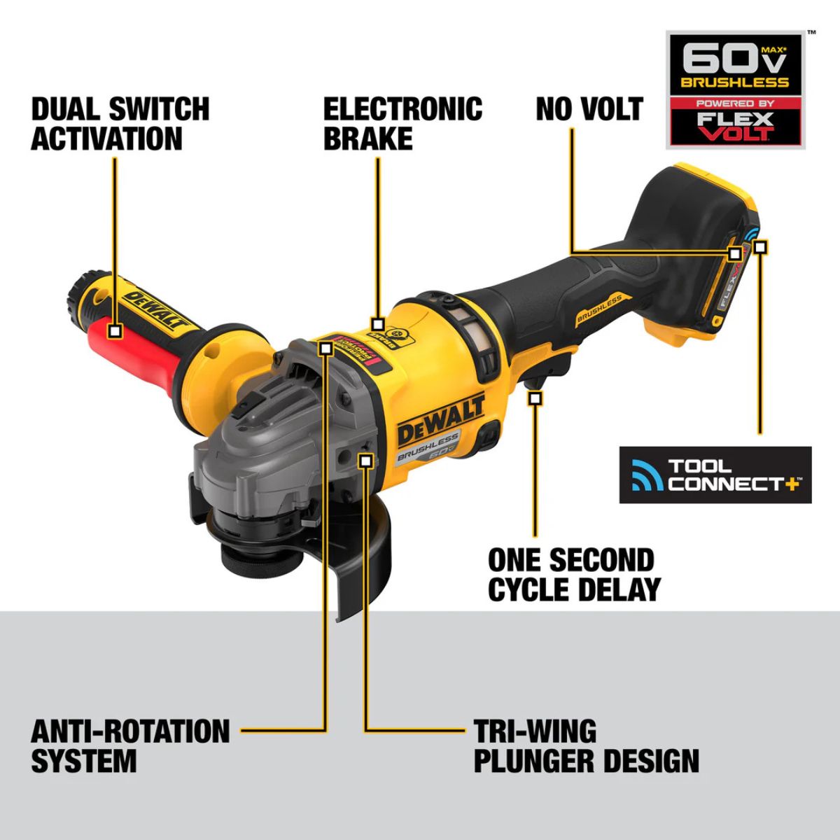 DeWalt 60V MAX 4-1/2 in. -6 in. Side Handle Detect Grinder