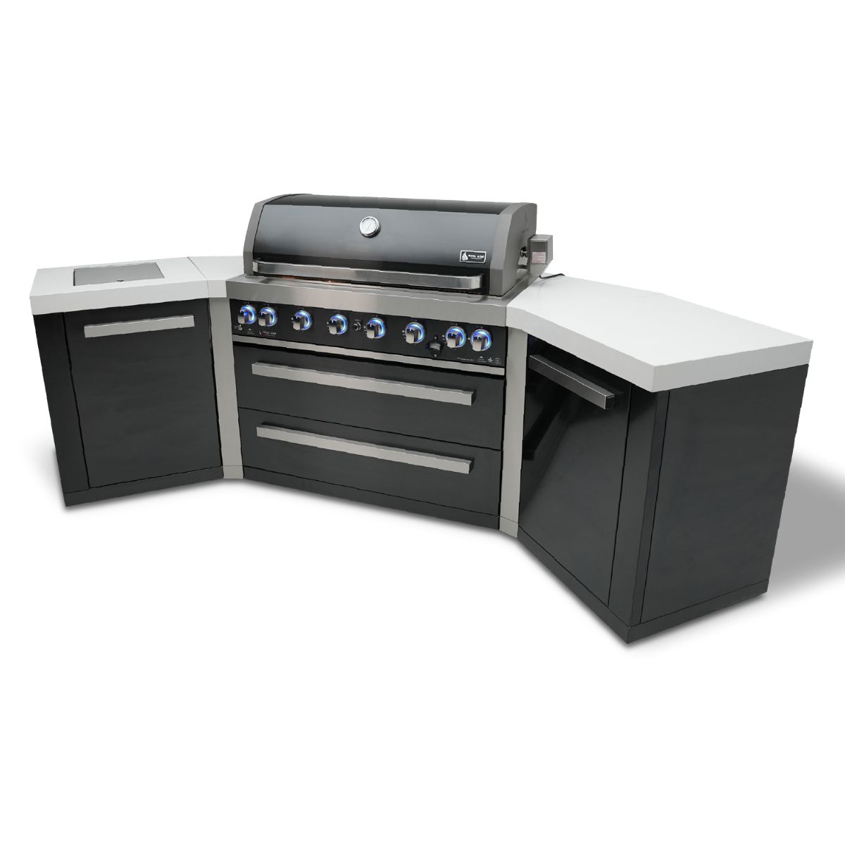 Mont Alpi 805 Black Stainless Steel Island with 45-degree corners