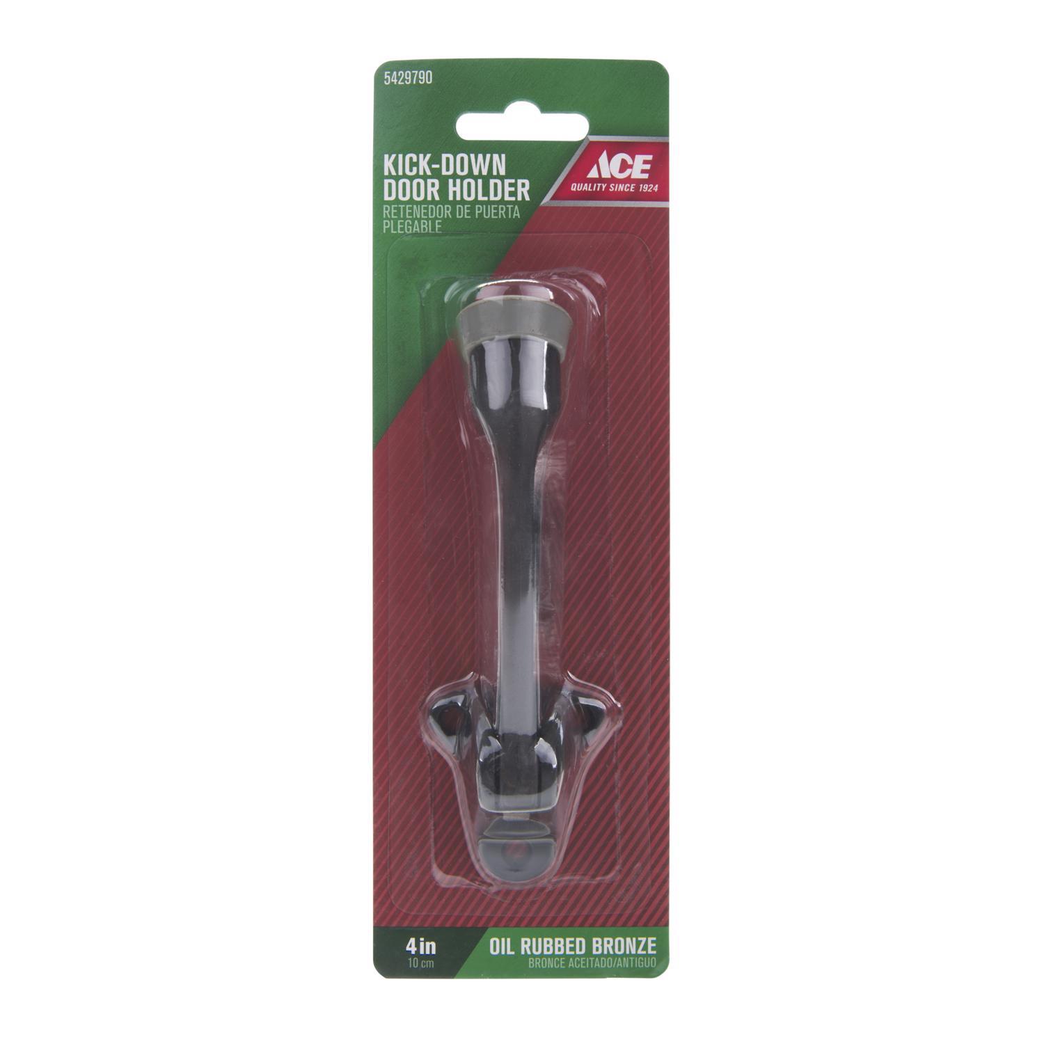 Ace 4 in. W Metal Oil Rubbed Bronze Bronze Kick-Down Door Holder Mounts to door and wall 0 in.