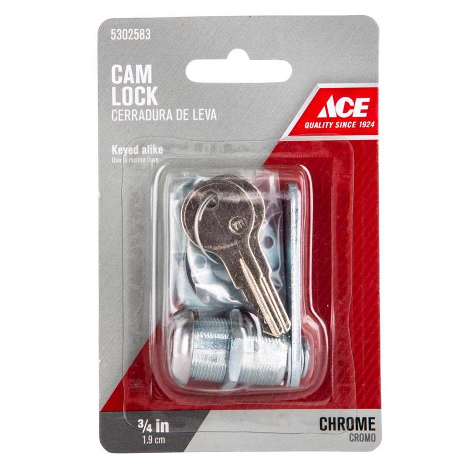 Ace Chrome Silver Brass Cam Lock