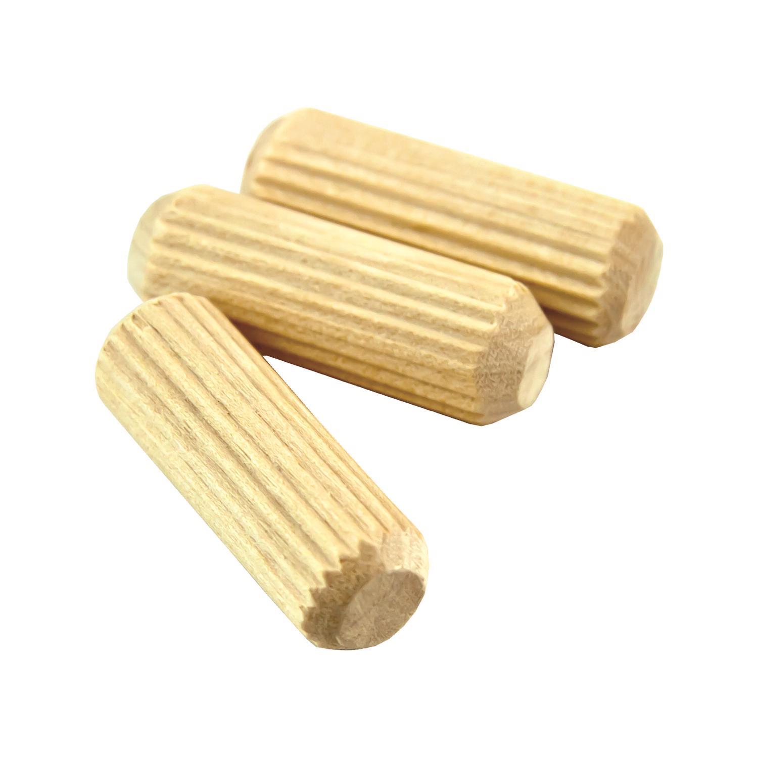 Richelieu Fluted Wood Dowel Pin 1/2 in. D X 1.5 in. L 15 pk Natural