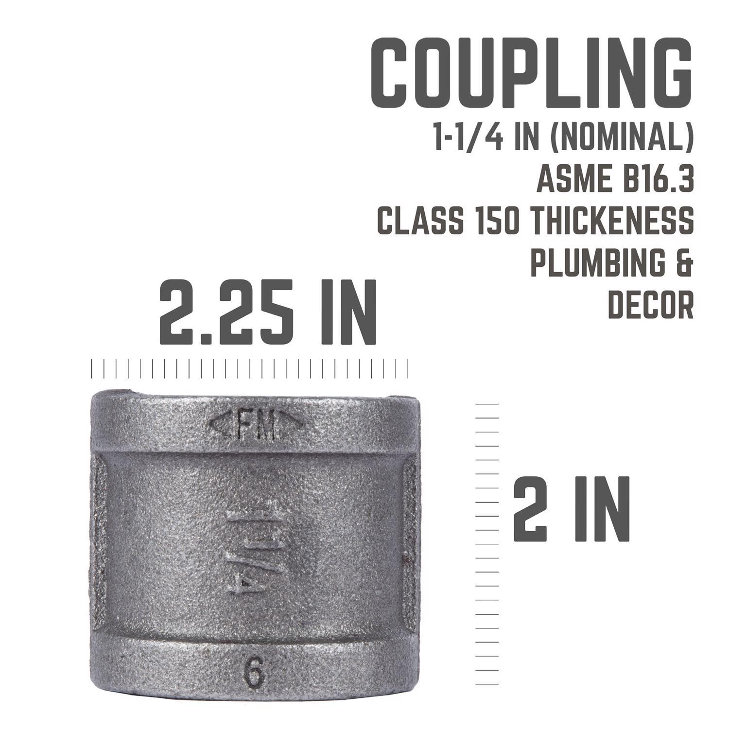 STZ Industries 1-1/4 in. FIP each X 1-1/4 in. D FIP Black Malleable Iron Coupling