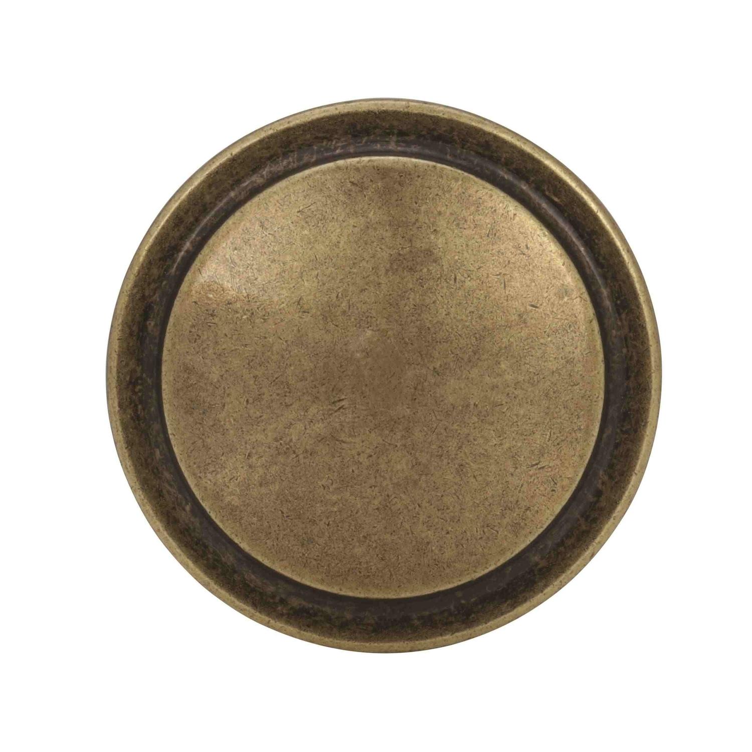 Amerock Allison Round Cabinet Knob 1-1/4 in. D 13/16 in. Burnished Brass 1 pk
