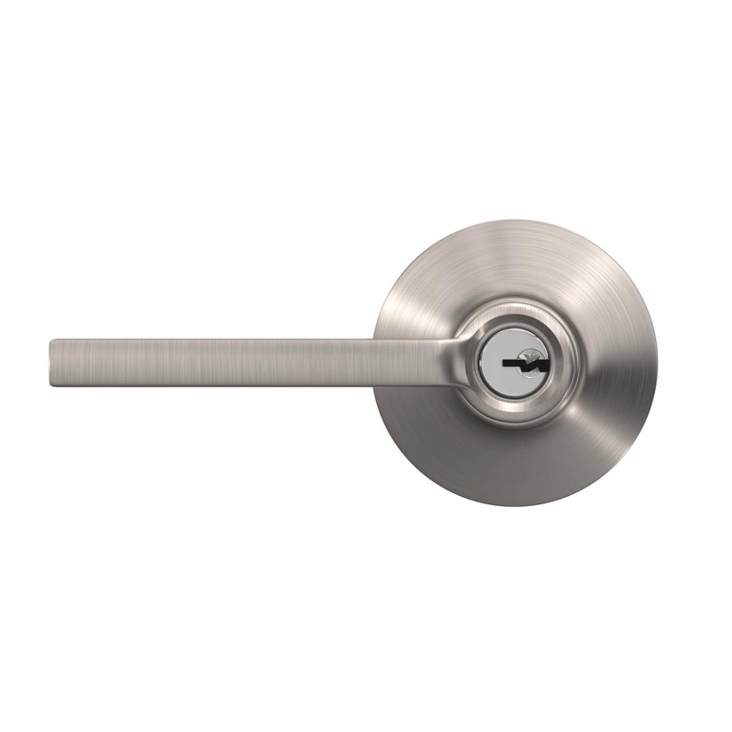 Schlage Latitude Satin Nickel Keyed Entry Lever 1-3/4 in.