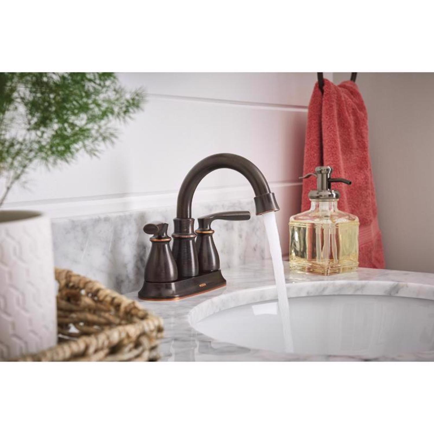 Moen Hilliard Bronze Bathroom Faucet 4 in.