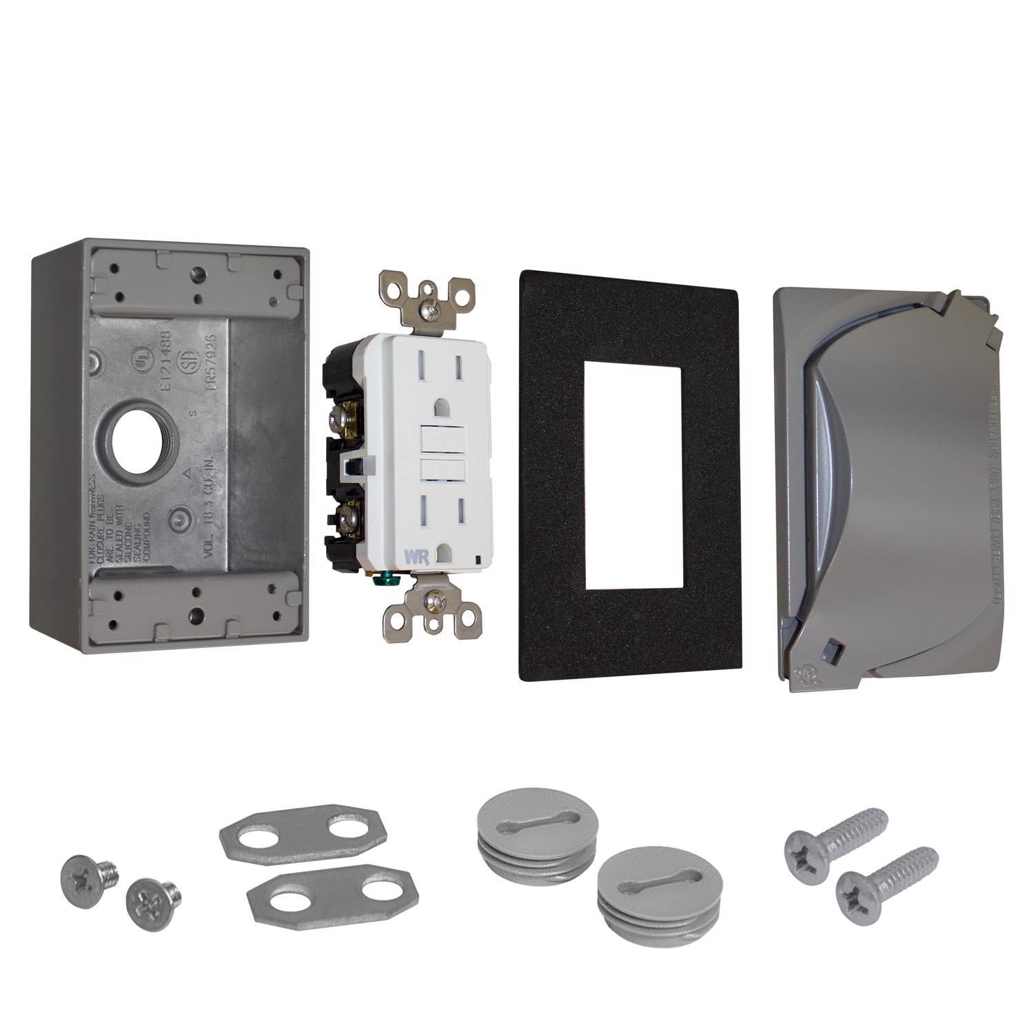 Sigma Engineered Solutions Rectangle Metal 1 gang 4.58 in. H X 2.83 in. W GFCI Outlet Kit