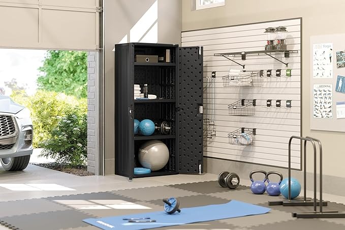 Suncast Tall Storage Cabinet Black