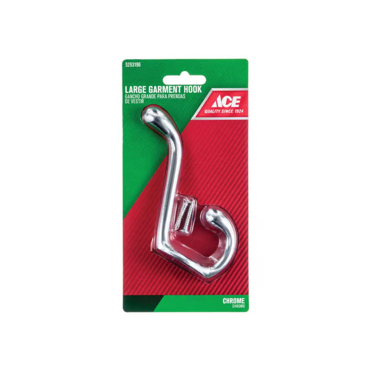 Ace 3-1/2 in. L Chrome Silver Metal Large Garment Hook 1 Pack