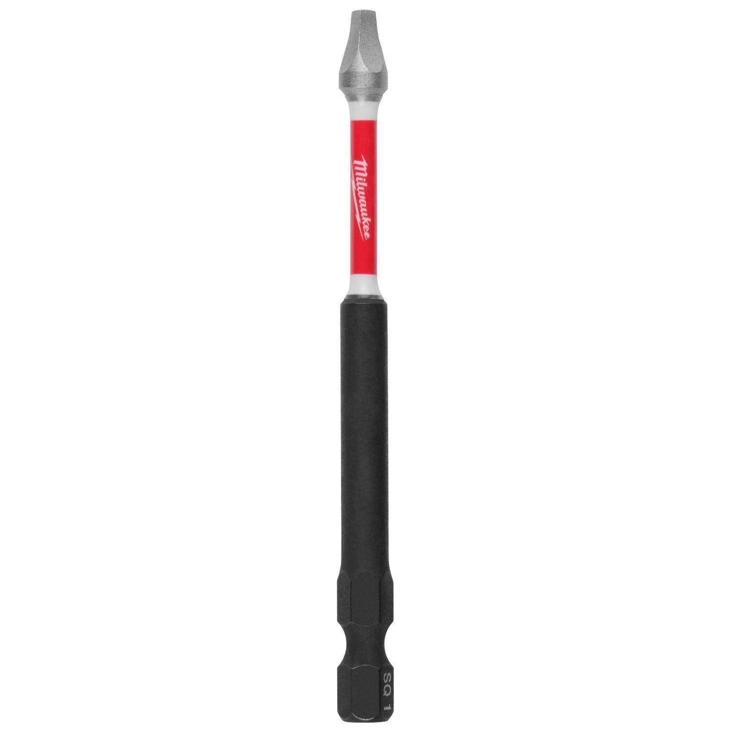 Milwaukee Shockwave Square Recess #1 X 3-1/2 in. L Impact Power Bit Steel 1 pc