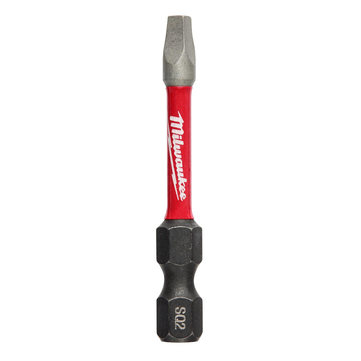 Milwaukee Shockwave Square Recess SQ2 X 2 in. L Power Bit Alloy Steel 25 pc
