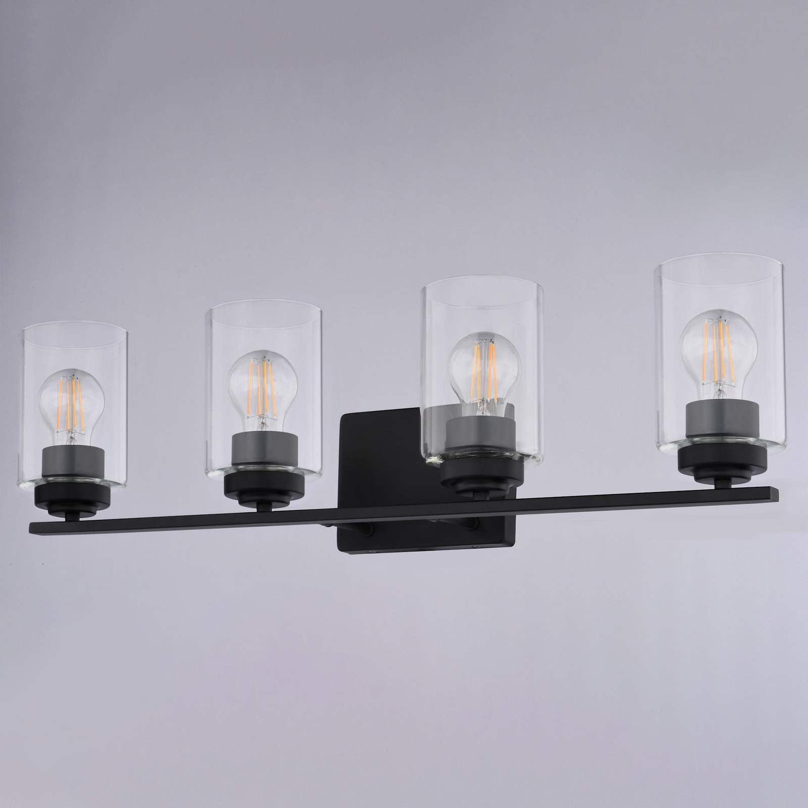 Vaxcel Lighting W0529 Park Ridge 4 Light 28 in.W Vanity Light - Black