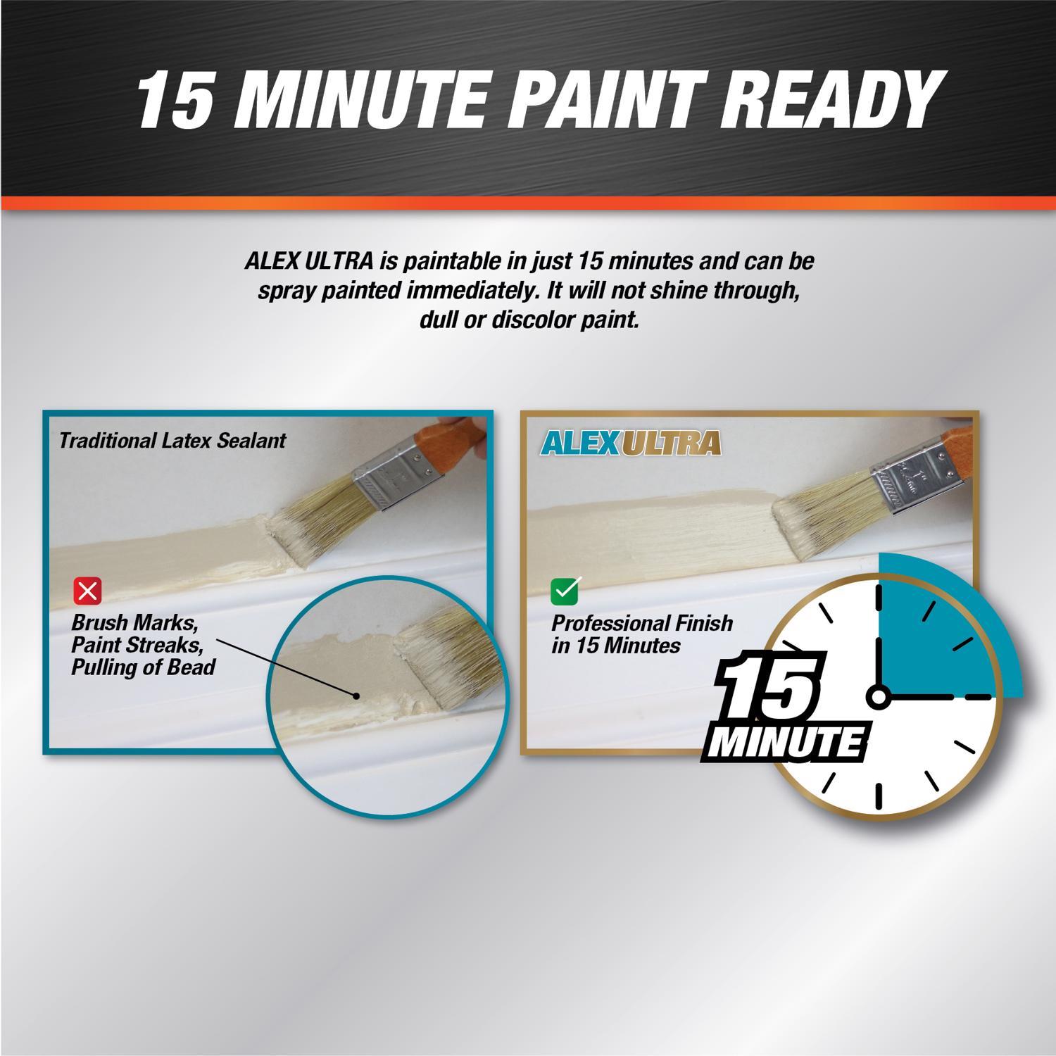 DAP Alex Ultra White Elastomeric Acrylic Latex All Purpose Waterproof Sealant 10.1 oz