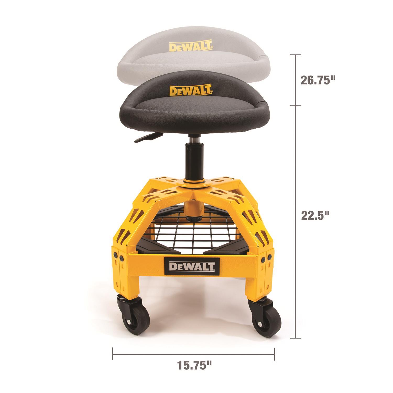 DeWalt Black Vinyl / Foam Swivel Adjustable Shop Stool Stine Home