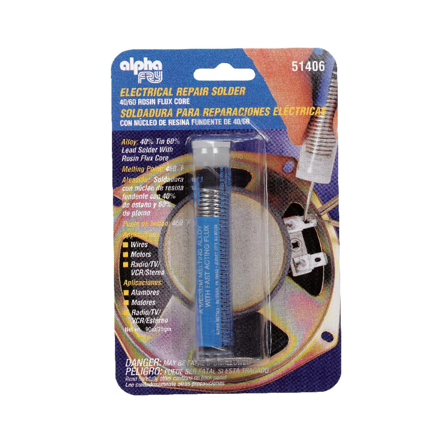 Alpha Fry 0.9 oz Repair Solder 0.062 in. D Tin/Lead 40/60 1 pc
