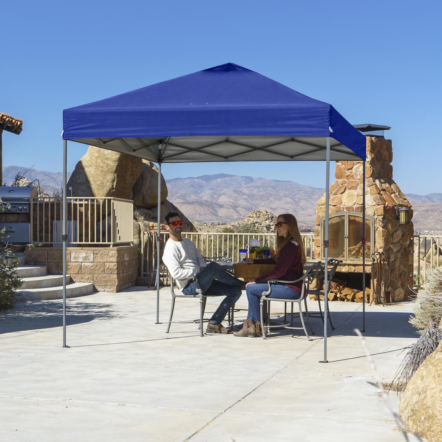 Crown Shade One Touch 150D Polyester Regal 100 Canopy 9.1 ft. H X 10 ft. W X 10 ft. L