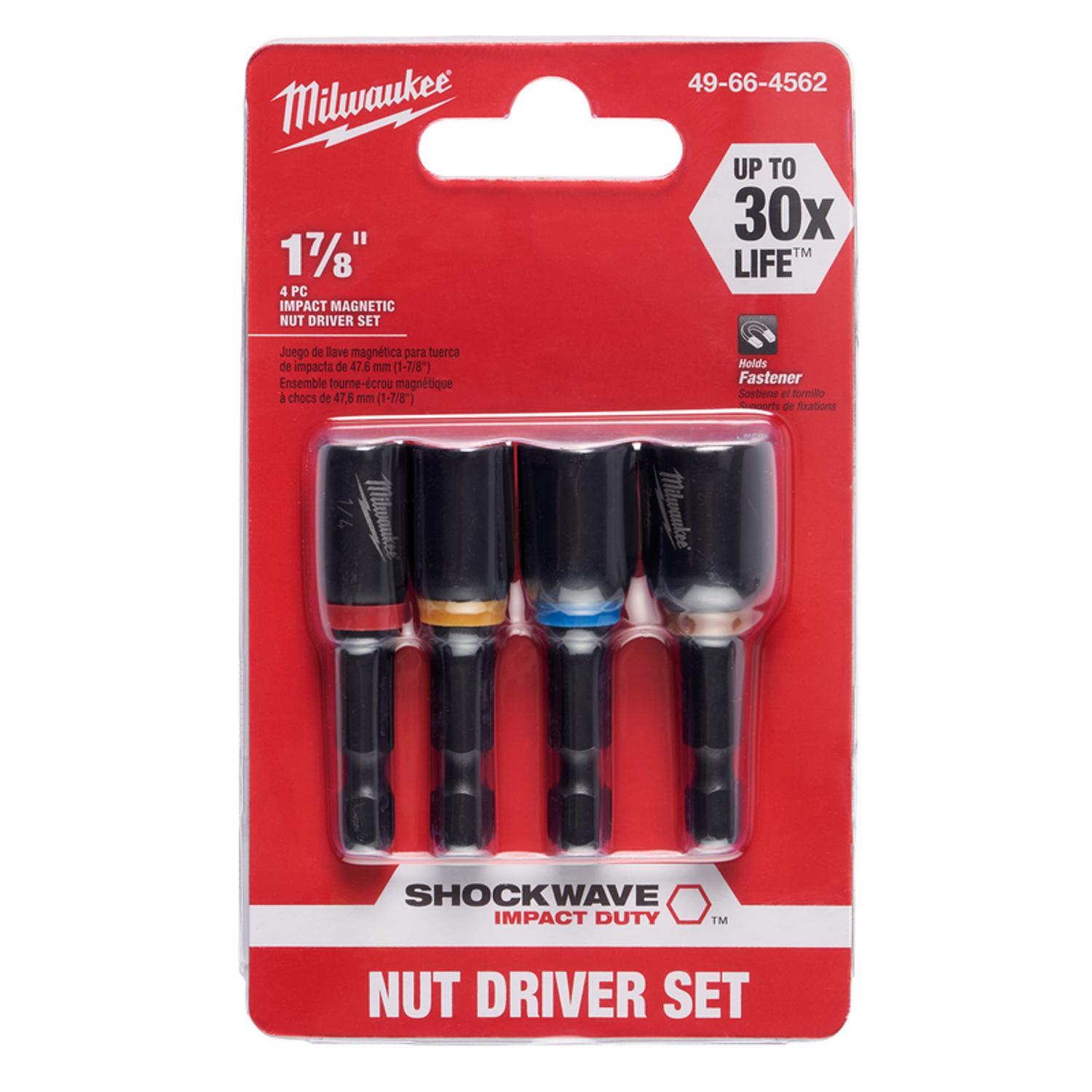 Milwaukee Shockwave 1-7/8 in. L Steel Nut Driver Set 4 pc